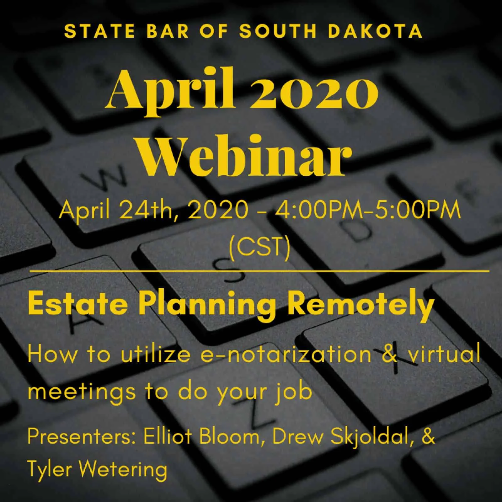 Drew Skjoldal serves as a panelist at the State Bar Webinar: Estate Planning Remotely – April 24th at 3:00PM (MST)