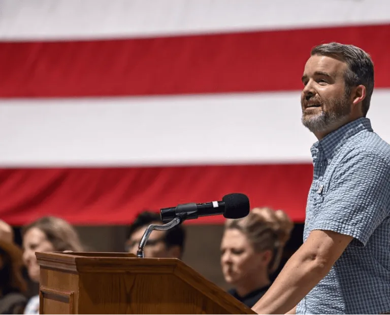 Attorney Aaron Galloway Speaks at the Naturalization Ceremony at Mt. Rushmore